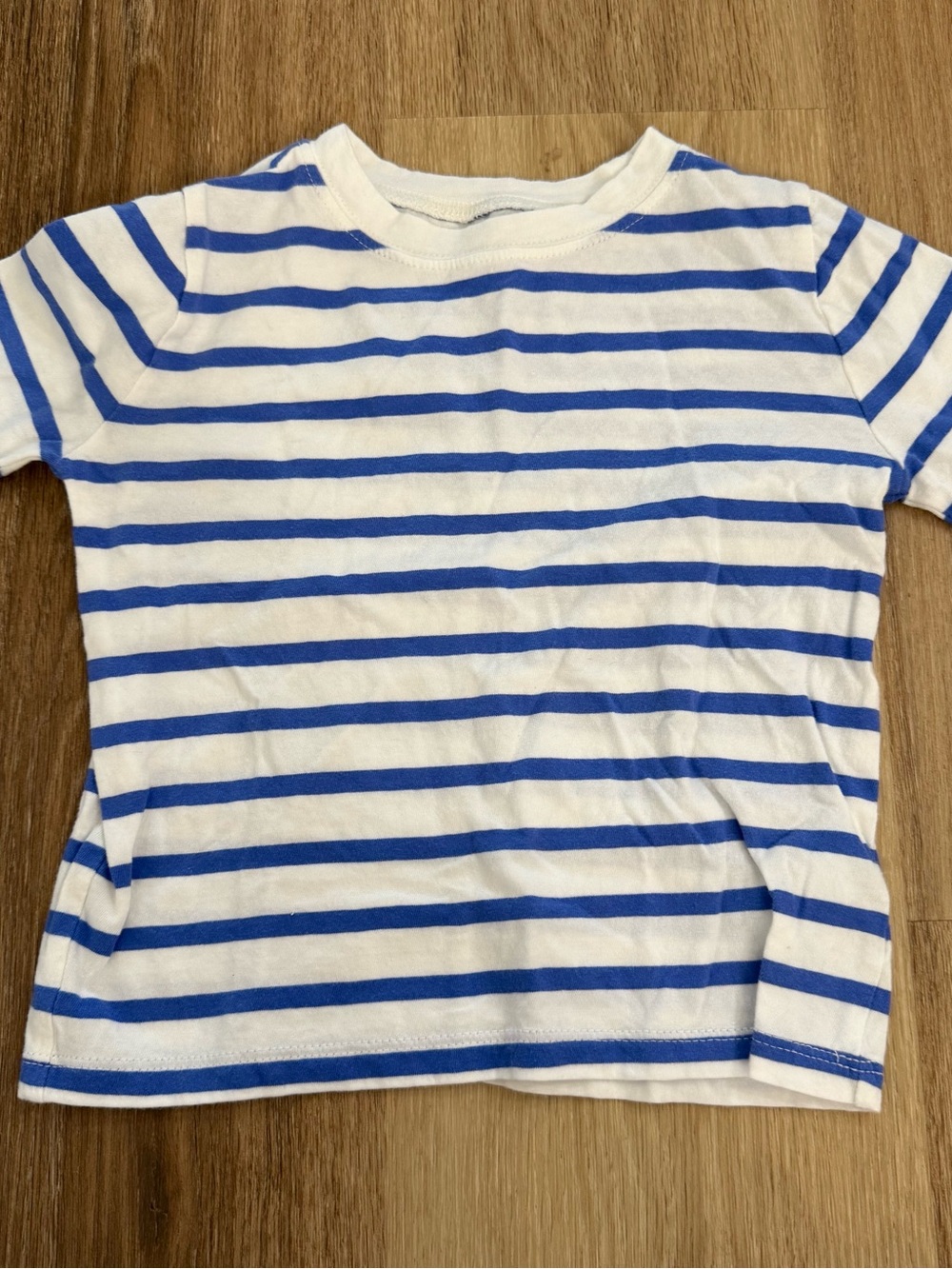 J. Crew White & Blue Striped Short Sleeve Tee